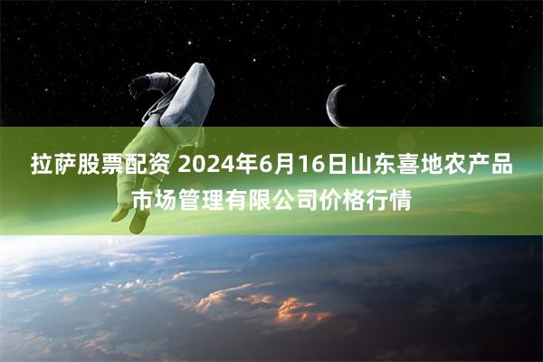 拉萨股票配资 2024年6月16日山东喜地农产品市场管理有限公司价格行情