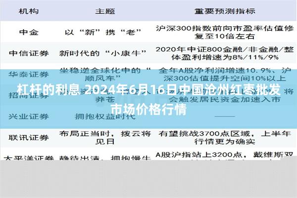 杠杆的利息 2024年6月16日中国沧州红枣批发市场价格行情