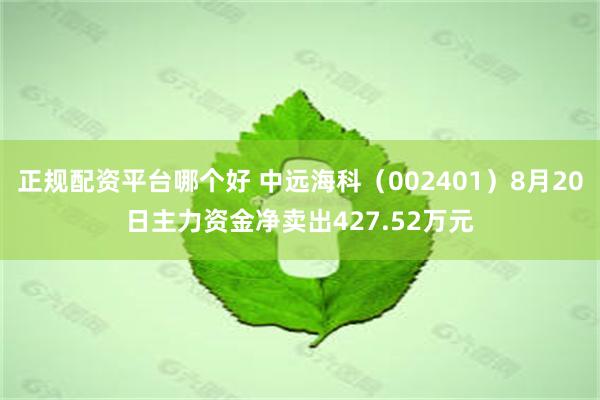 正规配资平台哪个好 中远海科（002401）8月20日主力资金净卖出427.52万元