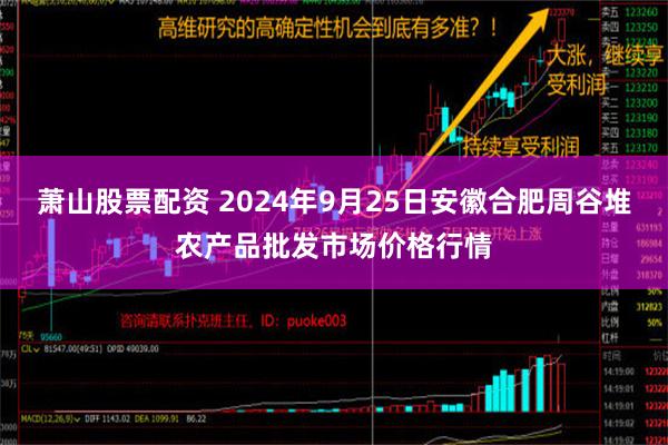 萧山股票配资 2024年9月25日安徽合肥周谷堆农产品批发市场价格行情