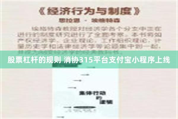 股票杠杆的规则 消协315平台支付宝小程序上线