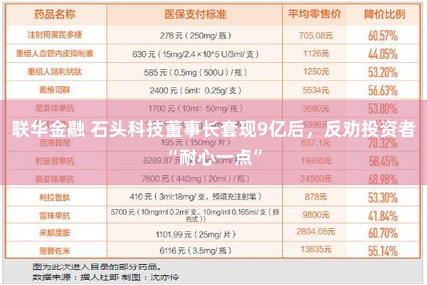 联华金融 石头科技董事长套现9亿后，反劝投资者“耐心一点”